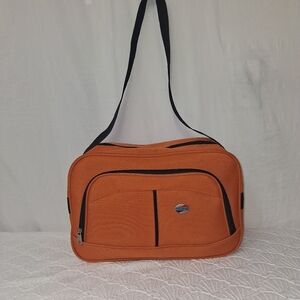 American Tourister Orange Duffel Bag with Black Trim